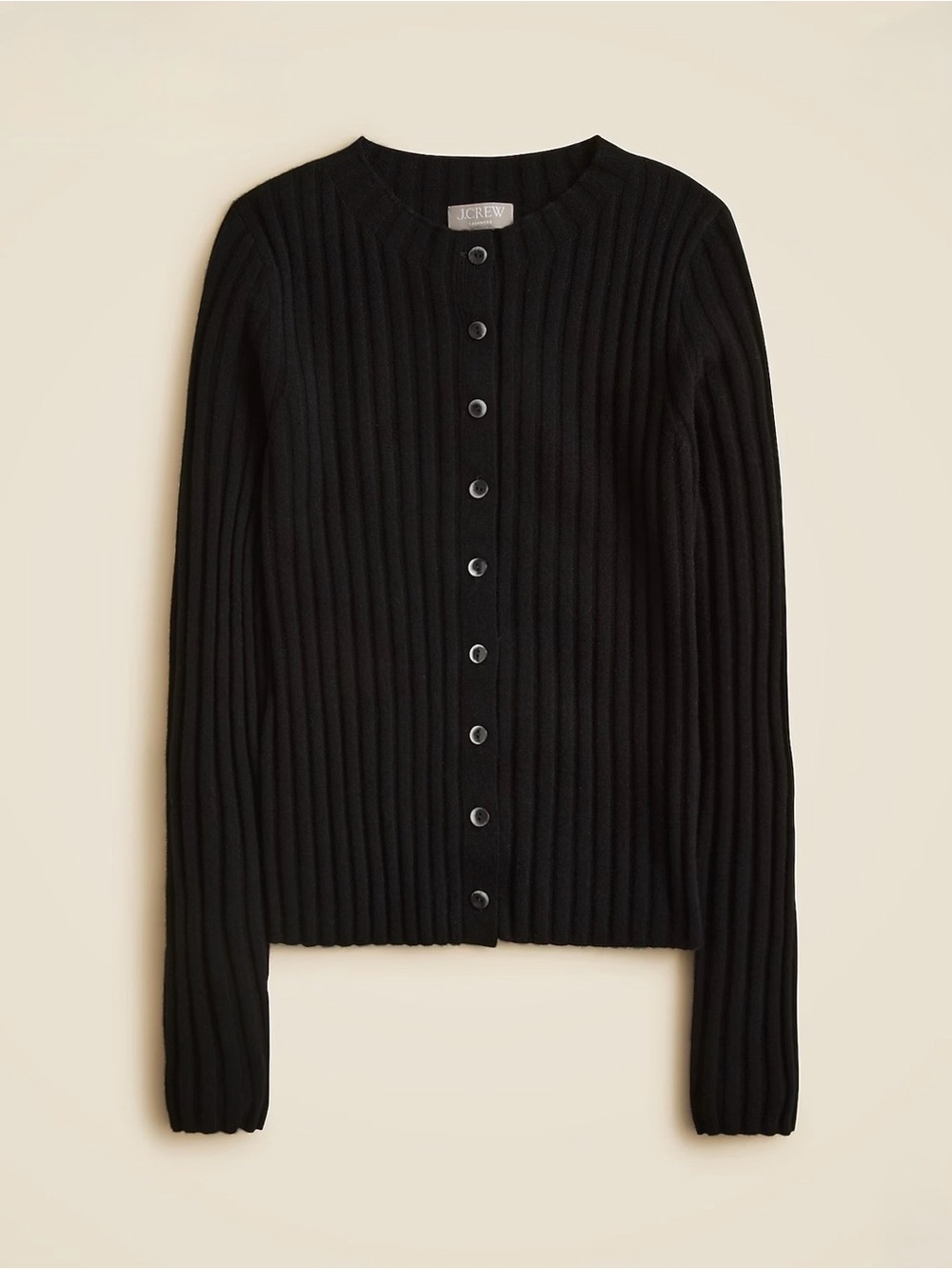 NWT! J. CREW Women’s Wide-rib cashmere cardigan in black, size medium m - Picture 14 of 14